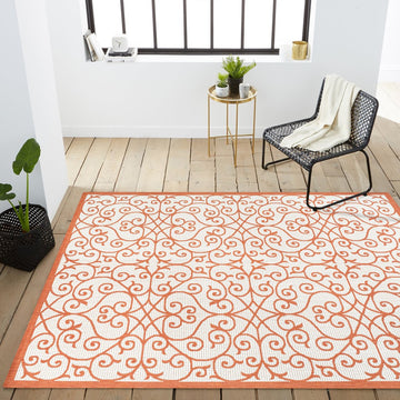 Madrid Vintage Filigree Textured Weave Indoor/outdoor Area Rug